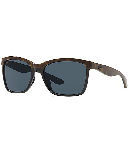 Costa Women's 6S9053 Anaa Tortoise 55mm Square Polarized Sunglasses