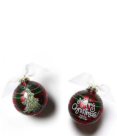 Coton Colors 2026 Tartan Tree Glass Ornament