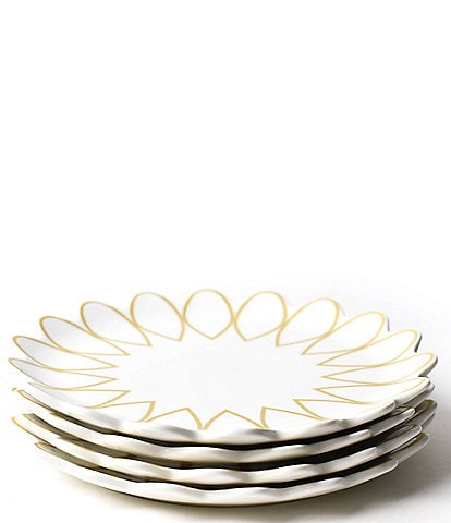 Coton Colors Deco Gold Scallop Dinner Plates, Set of 4