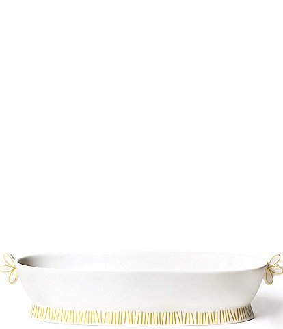 Coton Colors Deco Gold Scallop Oval Handled Bowl