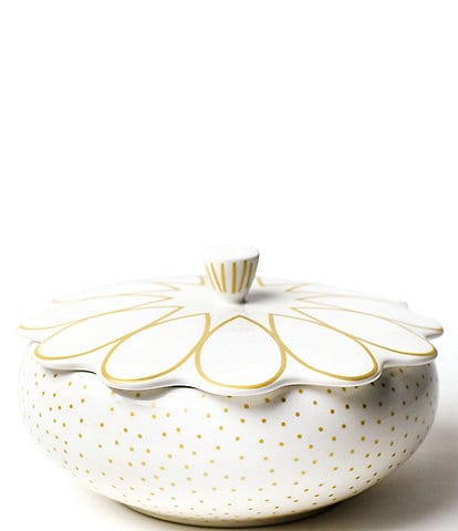 Coton Colors Deco Gold Scalloped Covered Bowl