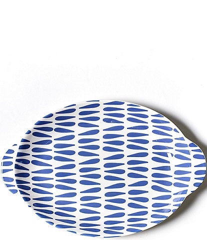 Coton Colors Iris Blue Drop Large Handled Oval Platter