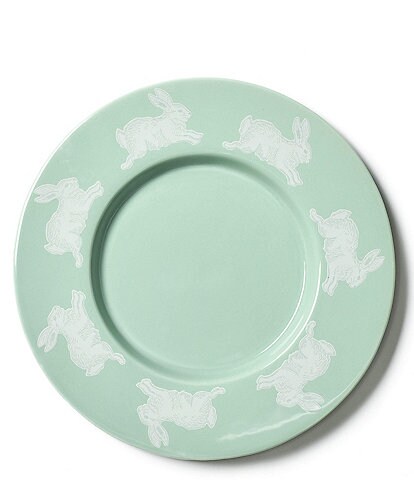 Coton Colors Easter Speckled Rabbit Sage Salad Plates, Set of 4