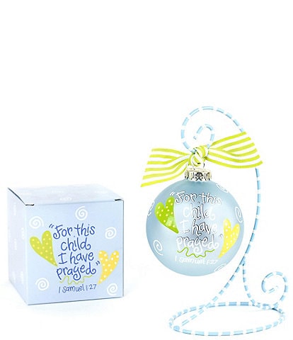 Coton Colors For This Child Blue Glass Ornament with Swirl Stand Set