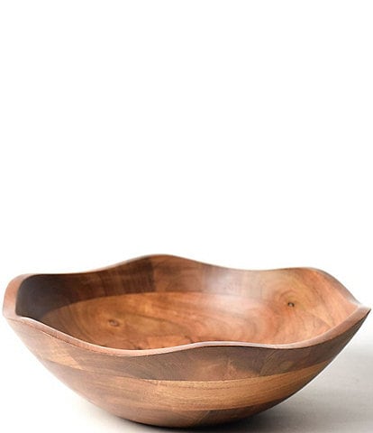 Coton Colors Fundamental Wood 13-inch Ruffle Bowl