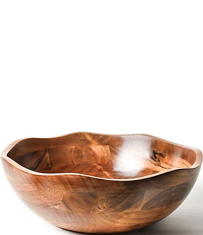 Coton Colors Fundamental Wood 16-inch Ruffle Bowl