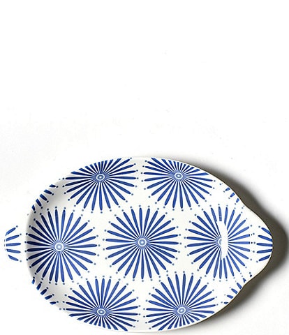 Coton Colors Iris Blue Burst 11.5#double; Handled Oval Platter