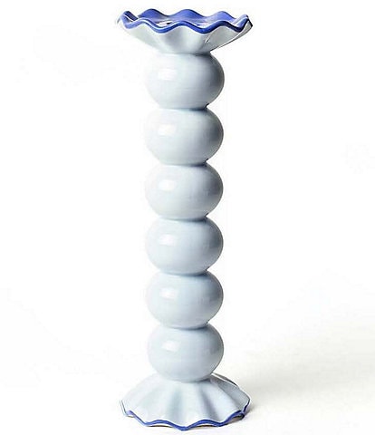 Coton Colors Iris Blue Collection Smoke Large Ruffle Knobbed Candle Holder