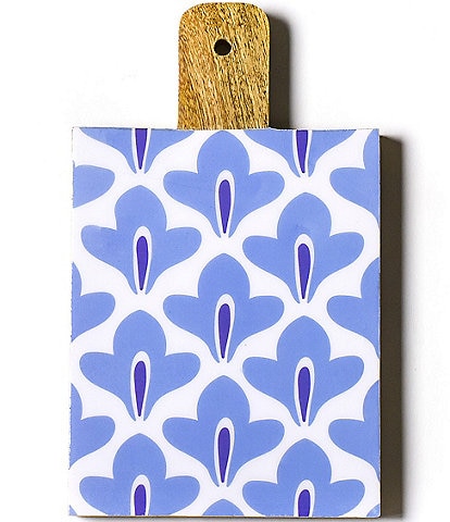 Coton Colors Iris Blue Sprout Wooden 10" Rectangle Charcuterie Board