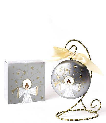 Coton Colors Luke 2:10 Glass Angel Ornament with Swirl Stand Set