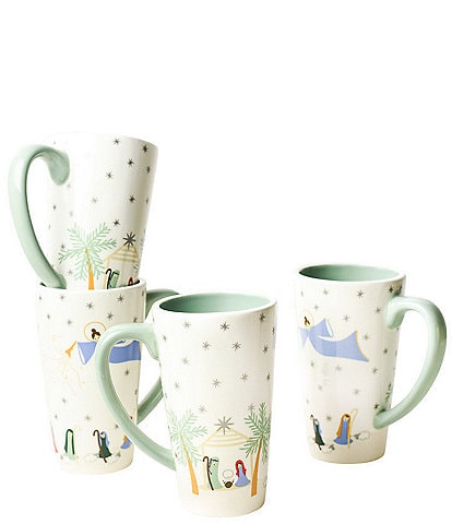 Coton Colors O Holy Night Novelty Tall Mugs, Set of 4