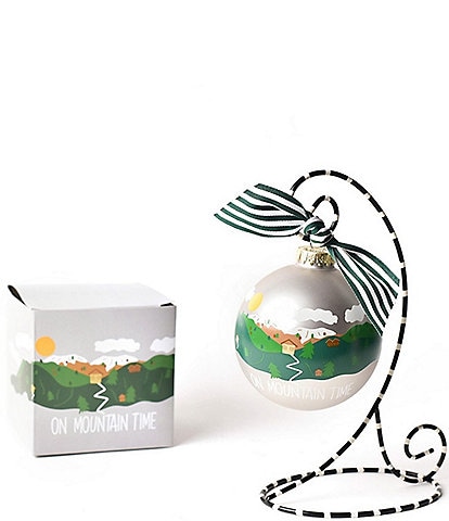 Coton Colors On Mountain Time Glass Ornament with Stand Set