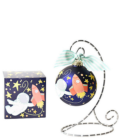 Coton Colors Out Of This World Spaceship Glass Ornament with Stand Set