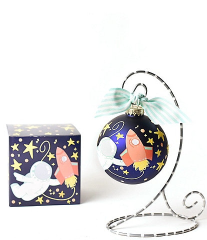 Coton Colors Out Of This World Spaceship Glass Ornament with Stand Set