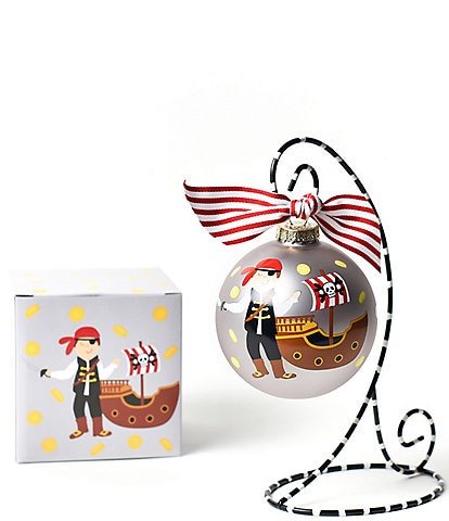 Coton Colors Pirate Greatest Treasure Glass Ornament with Stand Set