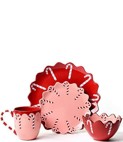 Coton Colors Provence Candy Cane Collection 4-Piece Place Setting