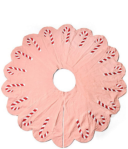 Coton Colors Provence Candy Cane Scallop Tree Skirt