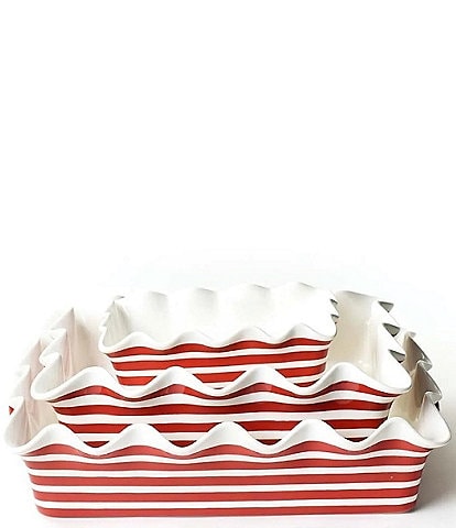 Coton Colors Red Stripe 3-Piece Baking Dish Set