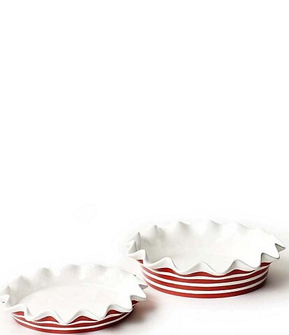 Coton Colors Red Stripe Collection 2-Piece Pie Dish