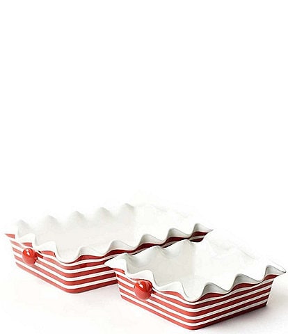 Coton Colors Red Stripe Collection Casserole 2-Piece Bakeware Set