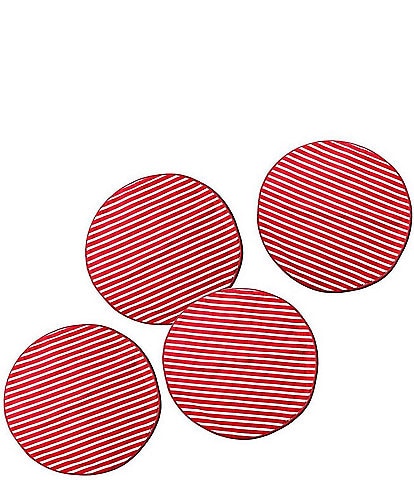 Coton Colors Red Stripe Round Placemats, Set of 4