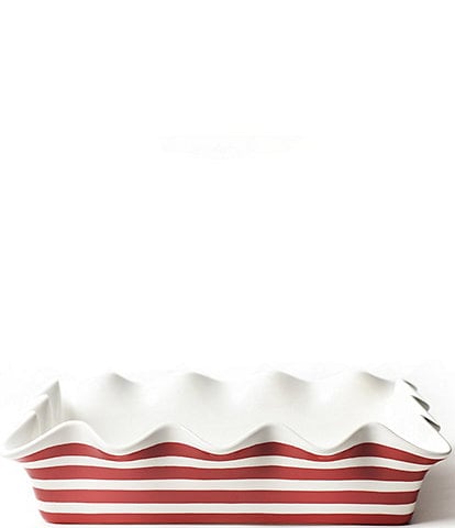 Coton Colors Red Stripe Ruffle Casserole Dish, 13"