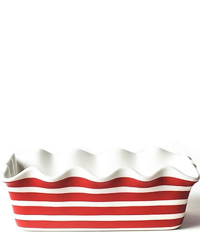 Coton Colors Red Stripe Ruffle Loaf Pan