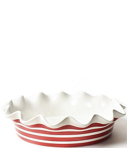 Coton Colors Red Stripe Ruffle Pie Dish, 9#double;