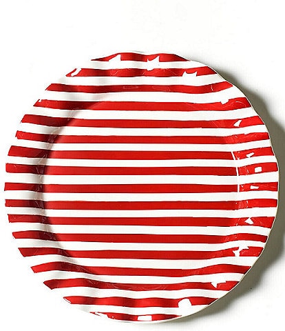 Coton Colors Red Stripe Ruffle Round Platter