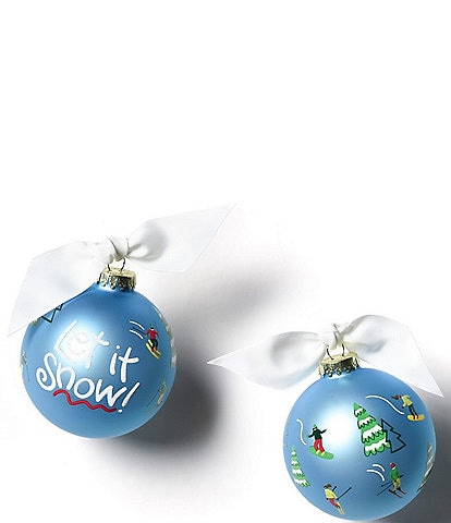 Coton Colors See You on the Slopes Glass Ornament with Swirl Stand Set