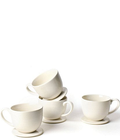 Coton Colors Signature White Collection Footed Mugs, Set of 4
