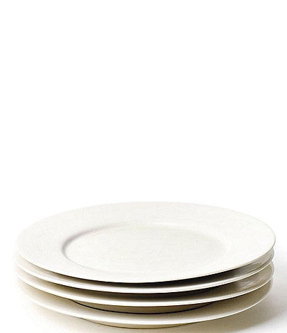 Coton Colors Signature White Collection Rimmed Dinner Plates, Set of 4