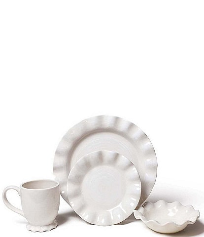 Coton Colors Signature White Collection Ruffle 4-Piece Place Setting