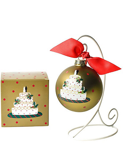 Coton Colors Wedding Cake Mr. Mrs. 2025 Ornament With Stand