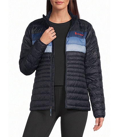 Cotopaxi Fuego Down Jam Striped Stand Collar Long Sleeve Zip Front Jacket