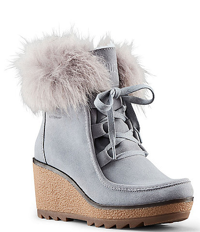 Cougar Pasha Faux Fur Waterproof Suede Cold Weather Wedge Boots