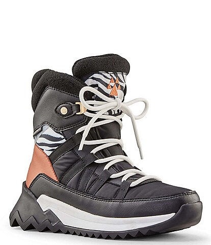 Cougar Steez Nylon Waterproof Zebra Print Platform Cold Weather Sneaker Boots