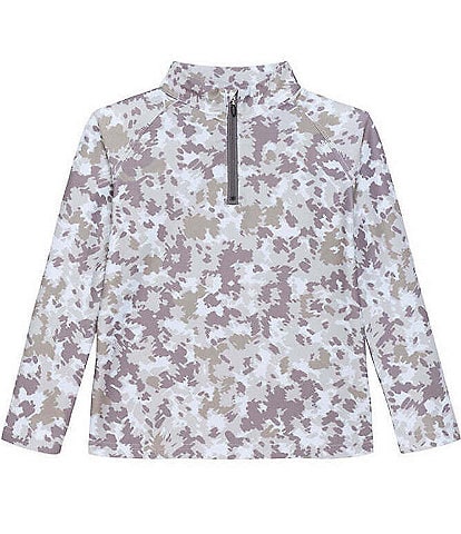 Courtside Kids Boys Long Sleeve Camo Retro Quarter Zip Pullover