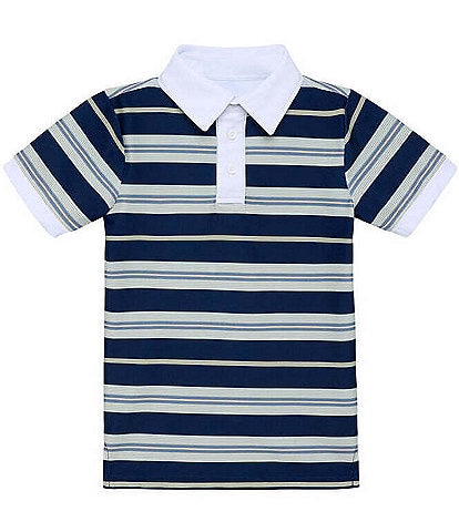 Courtside Kids Boys Short Sleeve Retro Stripe Polo