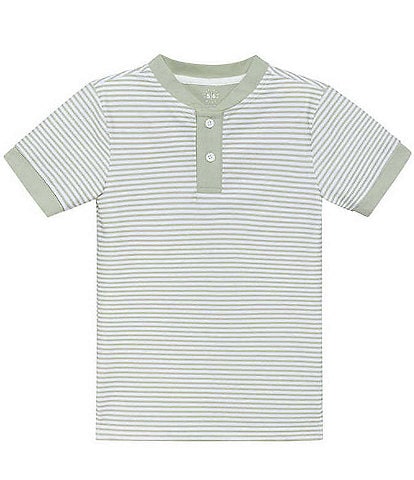 Courtside Kids Boys Short Sleeve Thin Stripe Blade Collar Shirt