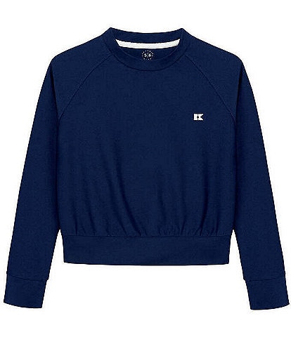 Courtside Kids Girls Long Sleeve Graphic Logo Pullover