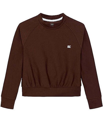Courtside Kids Girls Long Sleeve Graphic Logo Pullover