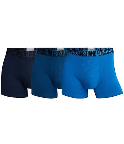 CR7 Basic Cotton Blend 3.5#double; Inseam Trunks 3-Pack