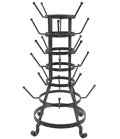 Creative Co Op Farmhouse Metal Bottle Holder with 24 Hooks