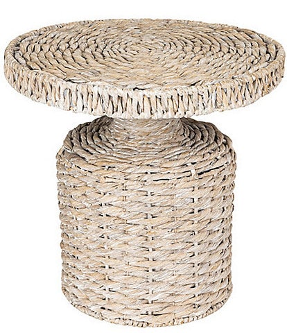 Creative Co Op Hand-Woven Water Hyacinth Accent Table
