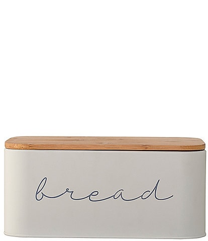Creative Co Op Metal Bread Bin with Bamboo Lid