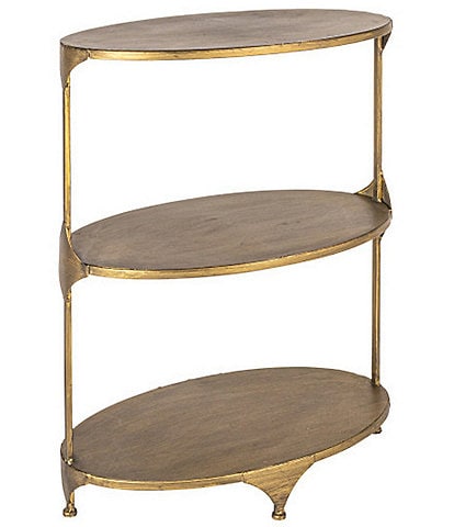 Creative Co Op Oval Shaped Metal 3-Tier Side Table