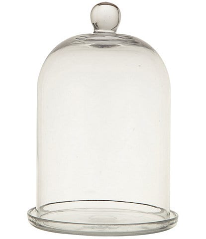 Creative Co Op Round Glass Cloche with Glass Plate