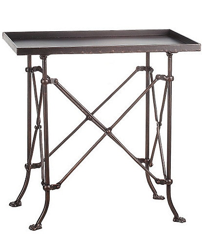 Creative Co Op Vintage Rectangular Metal Side Table with Unique Claw Sole Feet