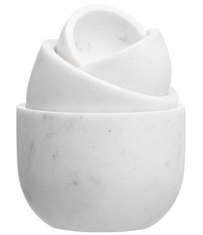 Creative Co-Op White Marble Bowls, Set of 4